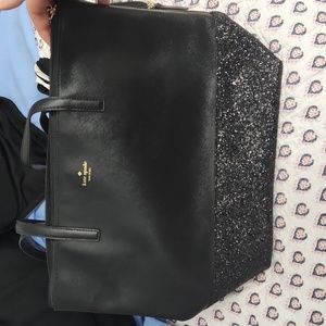 Black with Glitter bottom Kate Spade Tote Purse with Black/Glitter Wallet